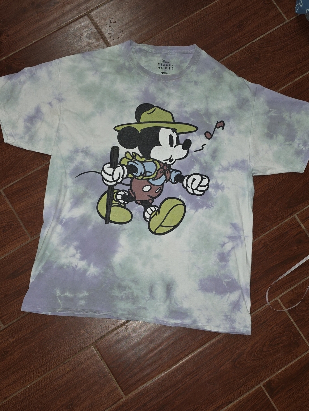 Disney Mickey Mouse Tie-Dye Tee - Light Purple & Pale Green